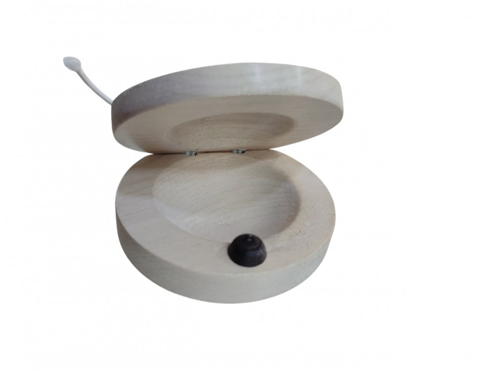 Image of Castanets, Round Wooden Castanet White Create Beautiful Rhythms and Melodies for All Ages, Handcrafted