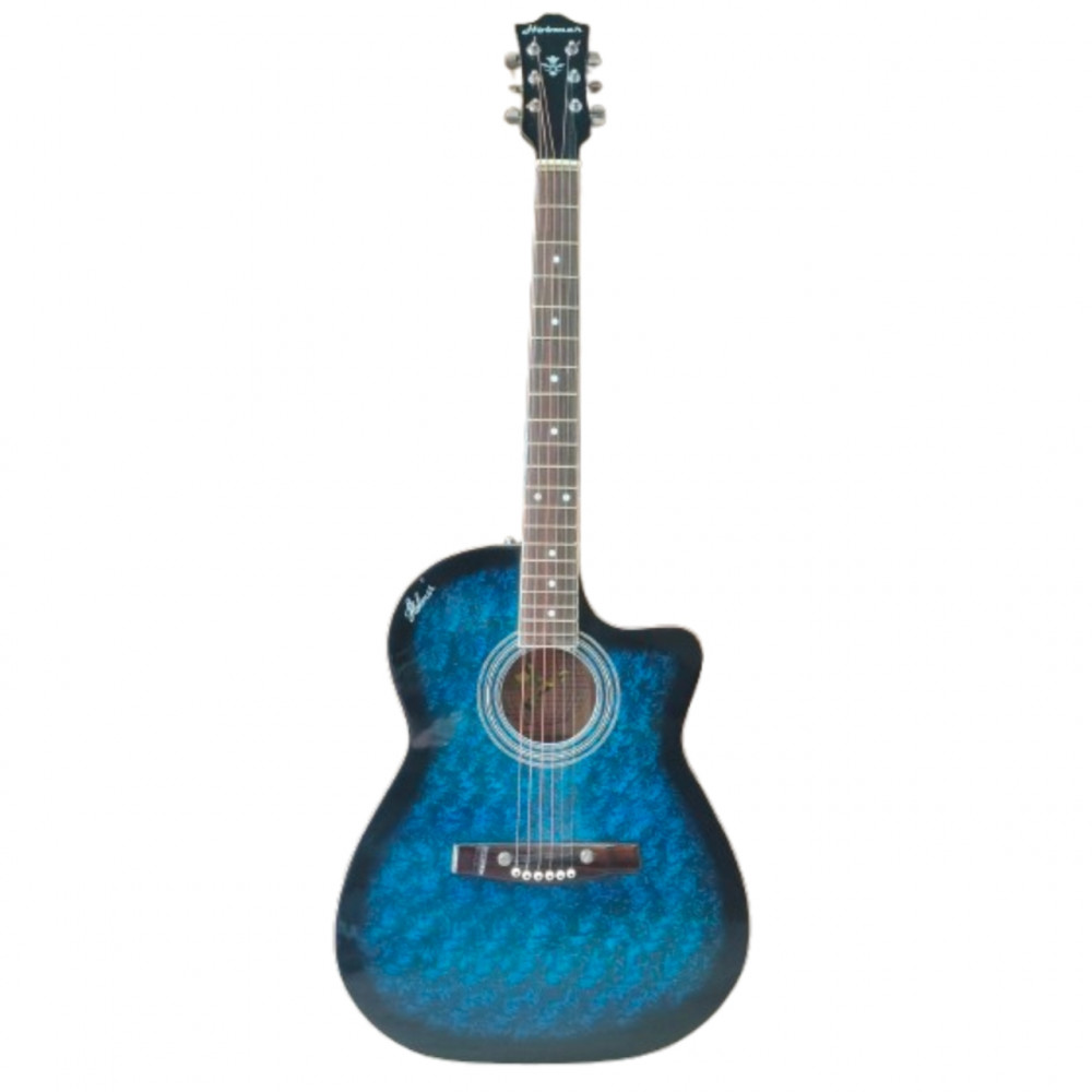 Image of Hobmer 185 Export Semi acoustic Guitar Design 40" (Blue &amp; Black) With Case