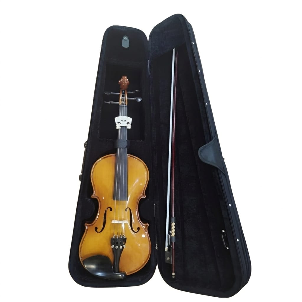 Standzo 44 Solid Wood Violin Musical Instrument Violin for Beginners and Kids adults Students with Hard Case Rosin Maple Wood Hand made
