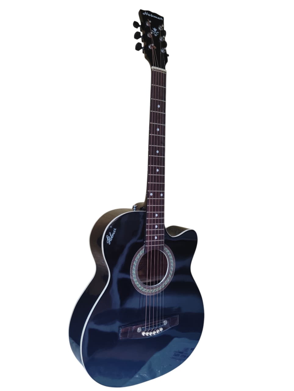 Hobmer 145 Semi-acoustic F-Cut Shape GuitarBlack With Case
