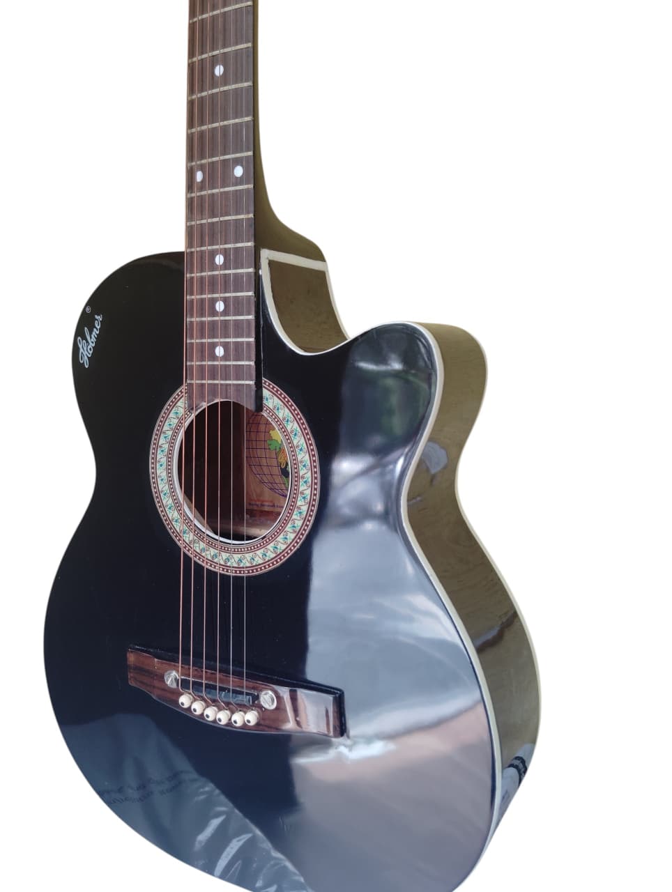 Hobmer 145 Semi-acoustic F-Cut Shape GuitarBlack With Case