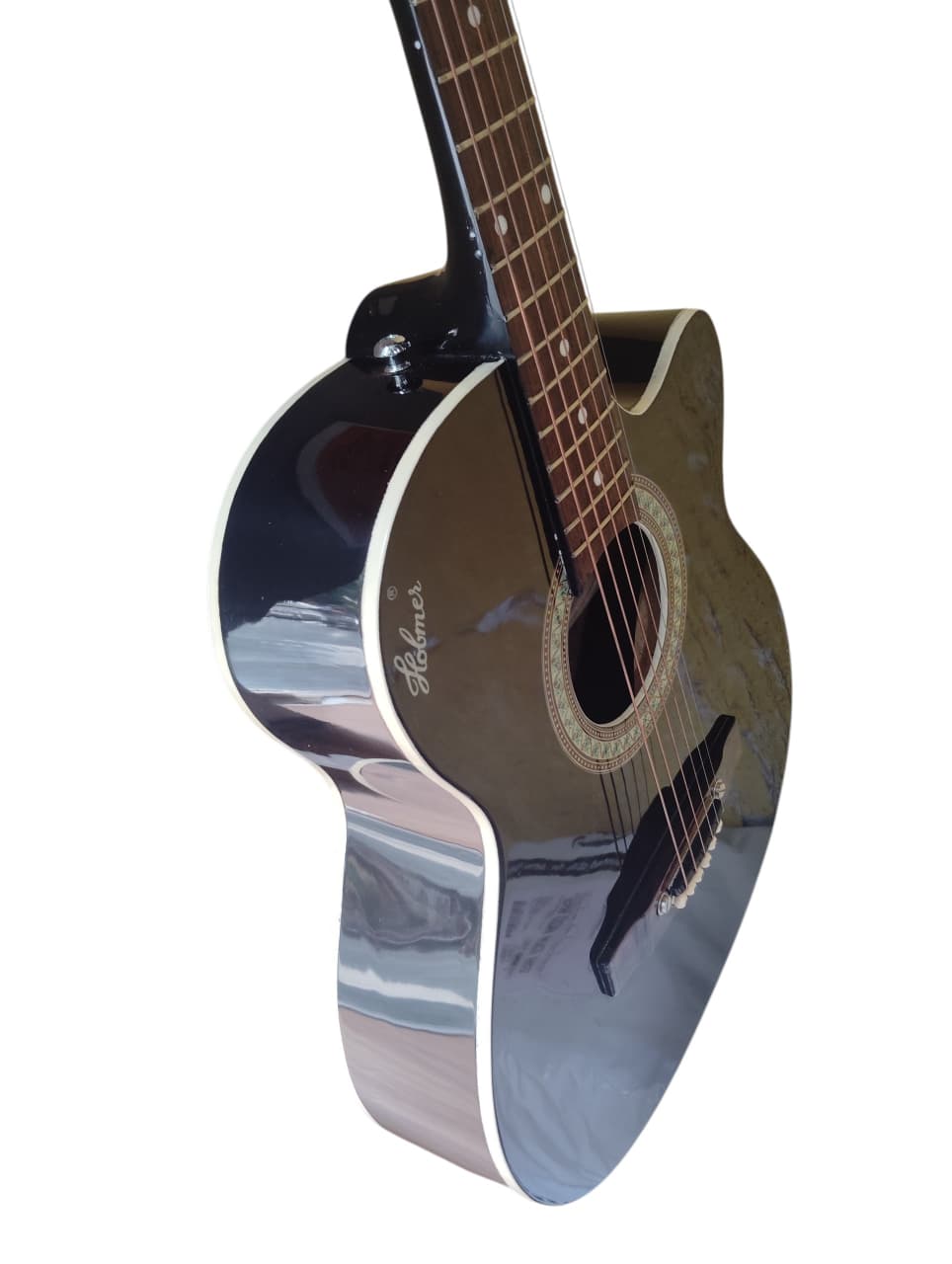 Hobmer 145 Semi-acoustic F-Cut Shape GuitarBlack With Case