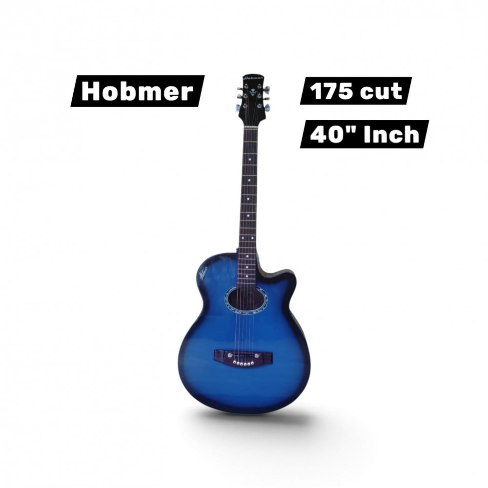 Image of Hobmer 175 F-Cut Semi-acoustic  Guitar "40(Black And Blue) With Case