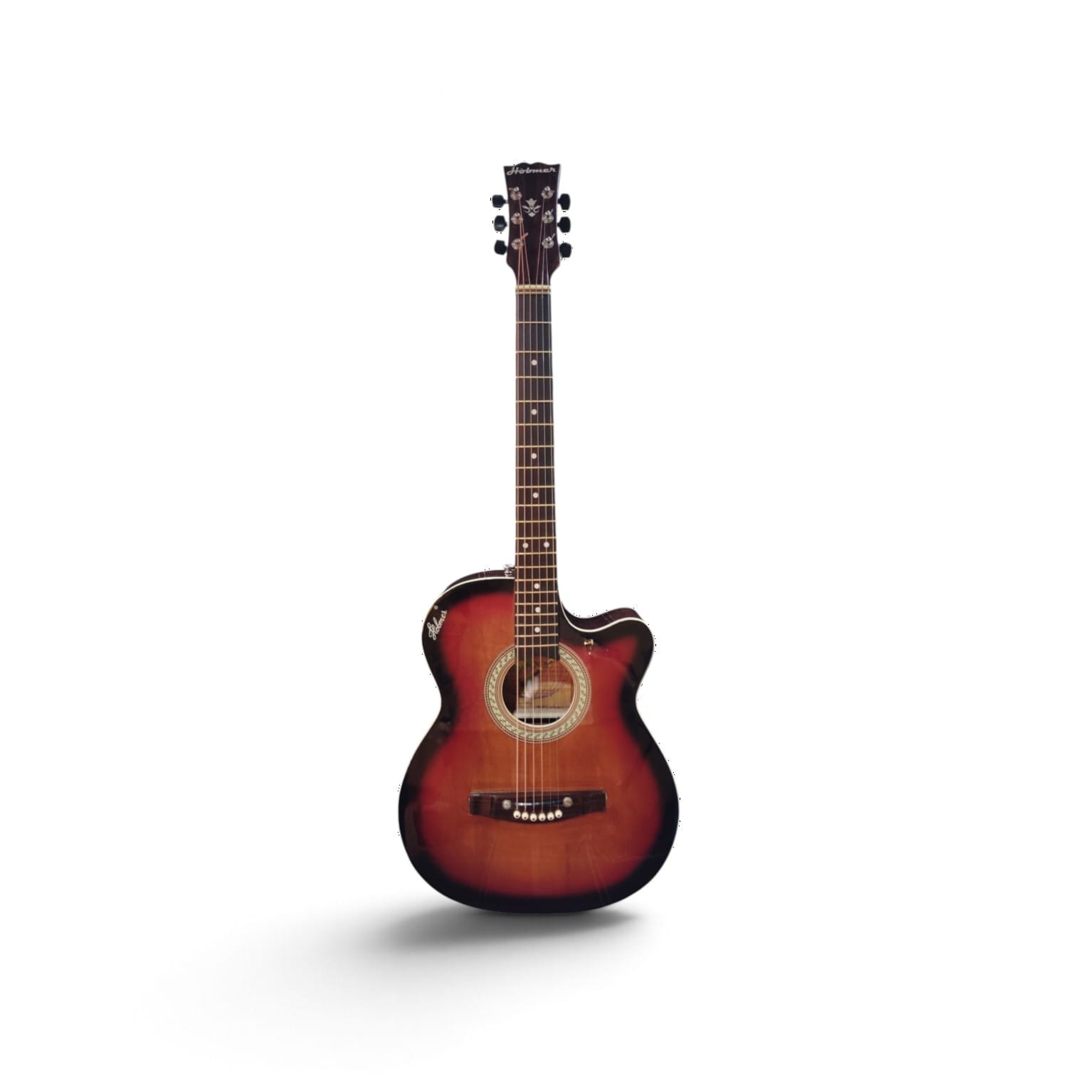 Hobmer 145 Semi-acoustic F-Cut Guitar Sunburst and Black With Case