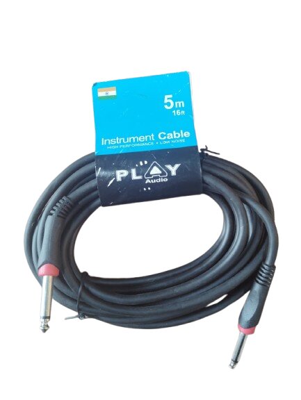 PLAY AUDIO Guitar Instrument Cable TRS Stereo Audio Cable for Electric GuitarMandolin Bass Amplifier Keyboard JJ CABLE 5 Meter Jack to Jack