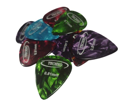Techno Celluloid Colorful picks  046071081mm each 3pcs-TGP101