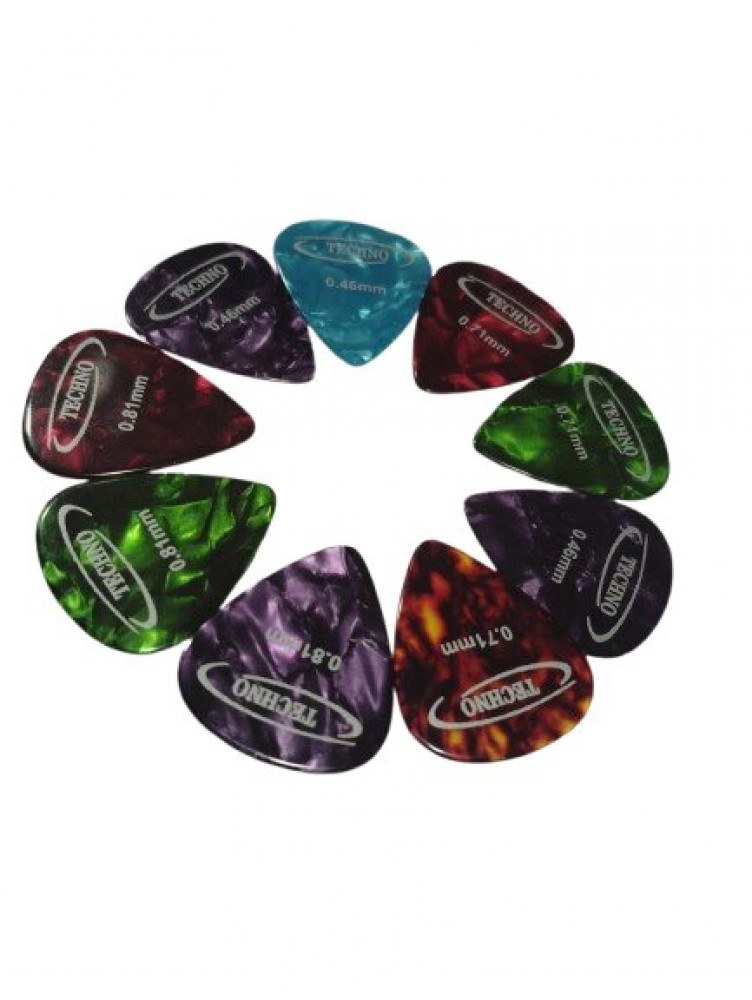 Image of Techno Celluloid Colorful picks  0.46,0.71,0.81mm each 3pcs-TGP101