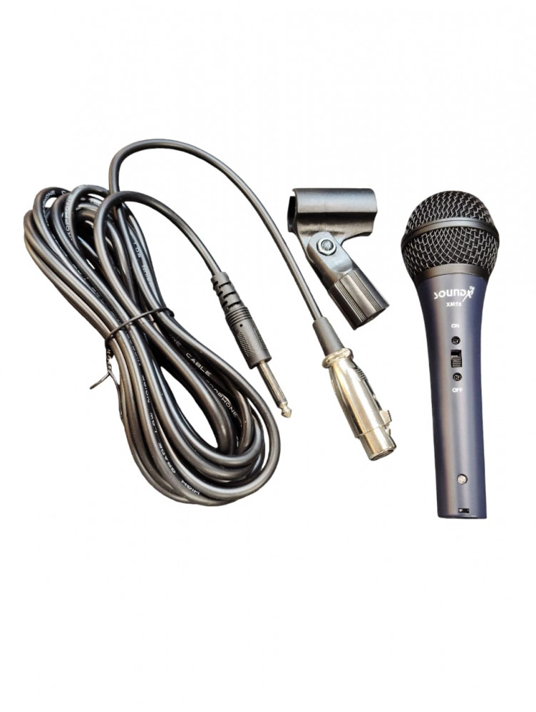 Image of SoundX Dynamic Wired Microphone XM58 with Holder and Carry Pouch