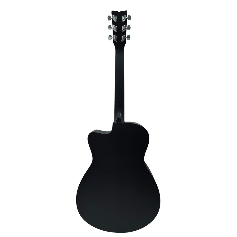 Yamaha FS80C-Black The Ultimate Concert-body Cutway Acoustic Guitar with Padded Carry bag Picks String and Belt Combo Pack