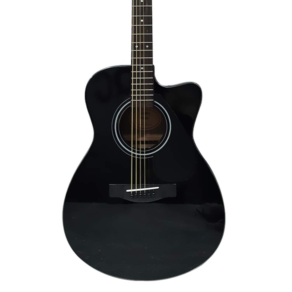 Yamaha FS80C-Black The Ultimate Concert-body Cutway Acoustic Guitar with Padded Carry bag Picks String and Belt Combo Pack