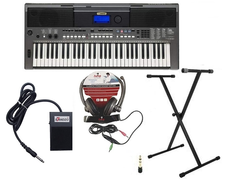 Yamaha i400 Keyboard with adapter Headphone Sustain Pedal Stand Combo Pack