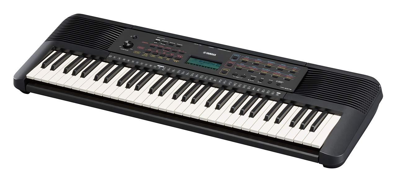 Yamaha PSR-E273 61-Key Portable Keyboard with Power Adapter Padded Bag Dust cover and Red Stand