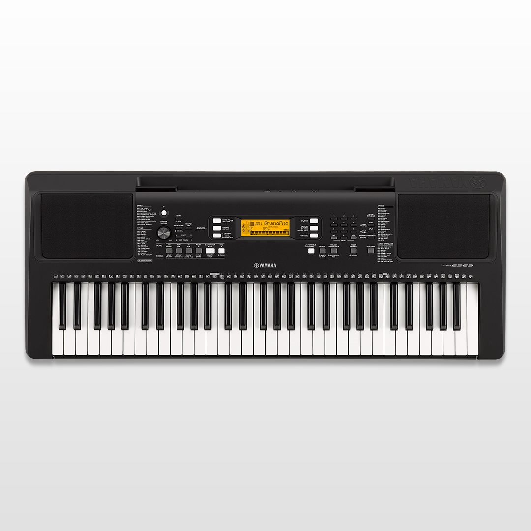 Yamaha PSR-E363 61-Key Touch Sensitive Portable Keyboard with free Adapter Carry Bag Dust Cover and stand Combo Pack