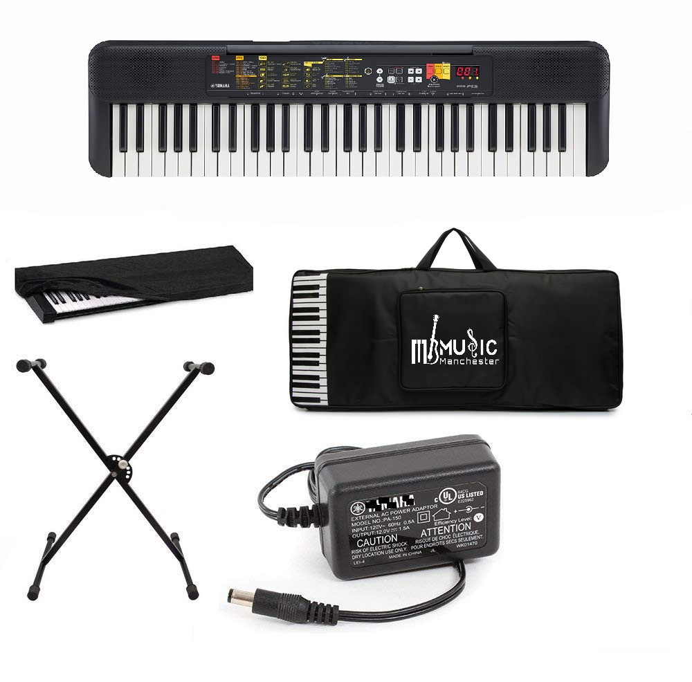 Yamaha PSR-F52 Portable Keyboard with free Adapter Padded Carry Bag Dust cover and Stand - Combo Pack