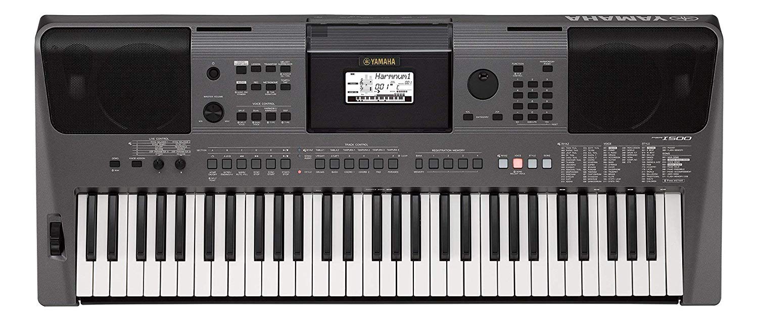 Yamaha PSR i500 Keyboard with Adapter Headphone Sustain Pedal Stand Combo Pack