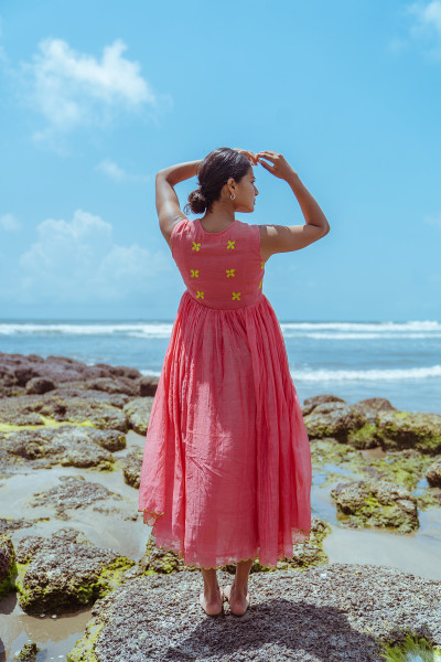 After Glow Dress - Orangish Coral
