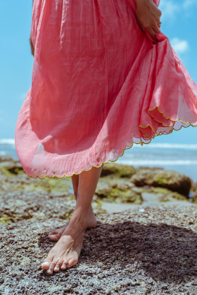 After Glow Dress - Orangish Coral