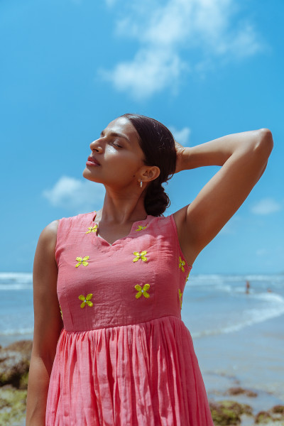 After Glow Dress - Orangish Coral