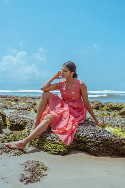 After Glow Dress - Orangish Coral