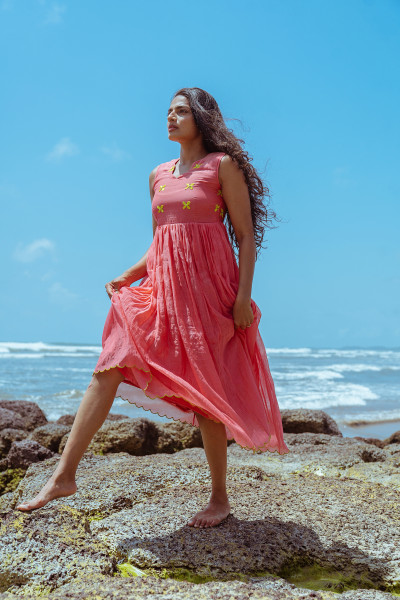 After Glow Dress - Orangish Coral