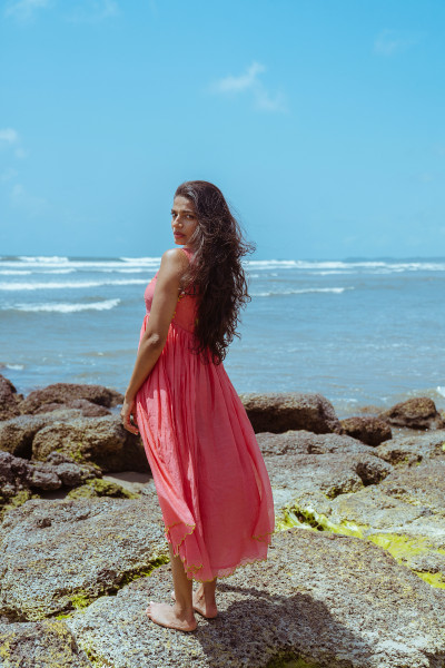 After Glow Dress - Orangish Coral