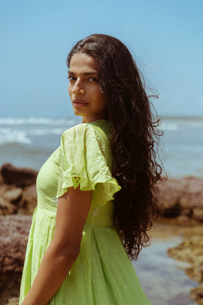 Quite Rise Dress - Jelly Green