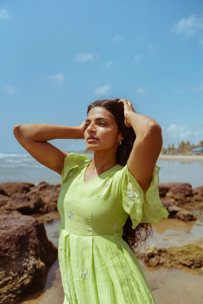 Quite Rise Dress - Jelly Green