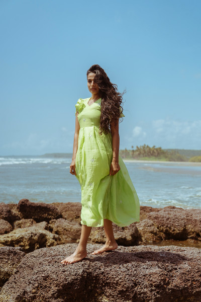 Quite Rise Dress - Jelly Green