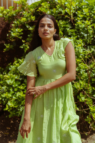 Quite Rise Dress - Jelly Green