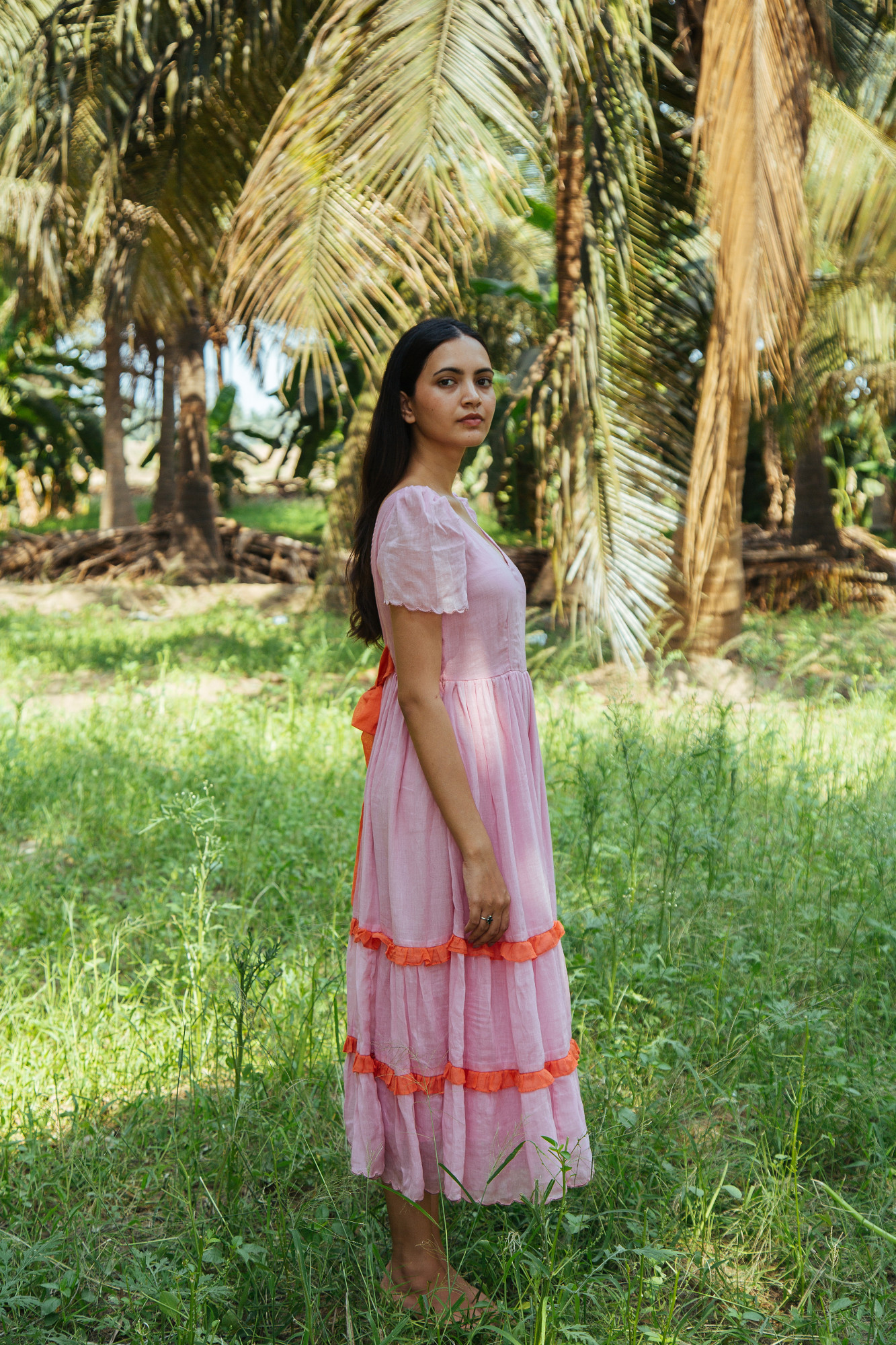 Pastel Pink Ruffled Dress - Main Image
