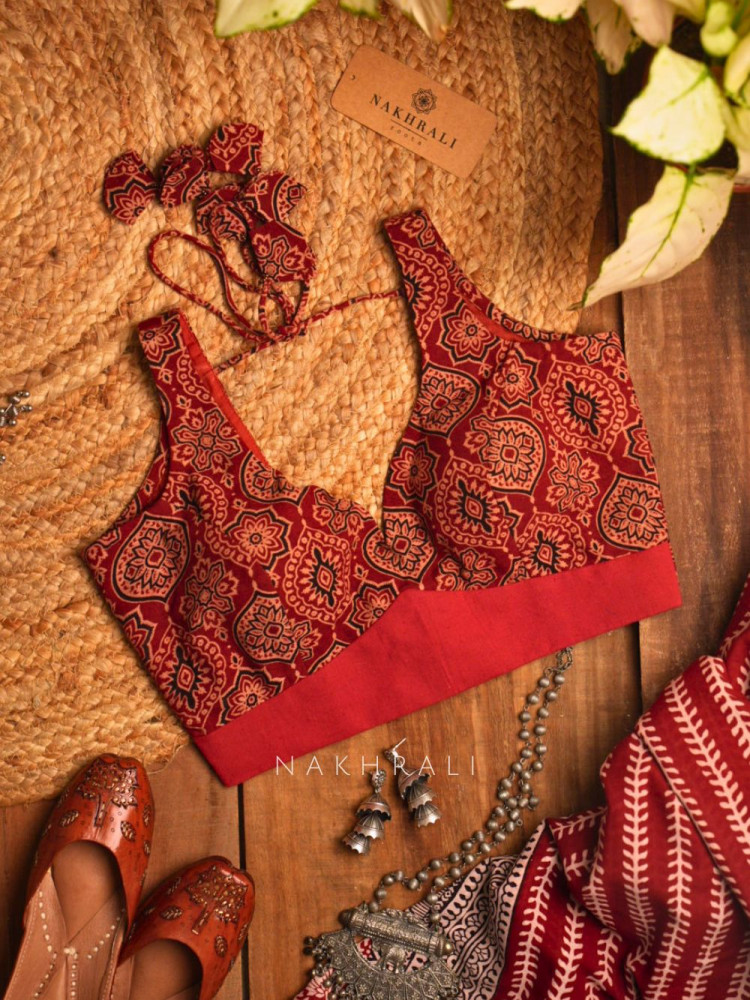 Taal Rust Cotton Printed Blouse Collection