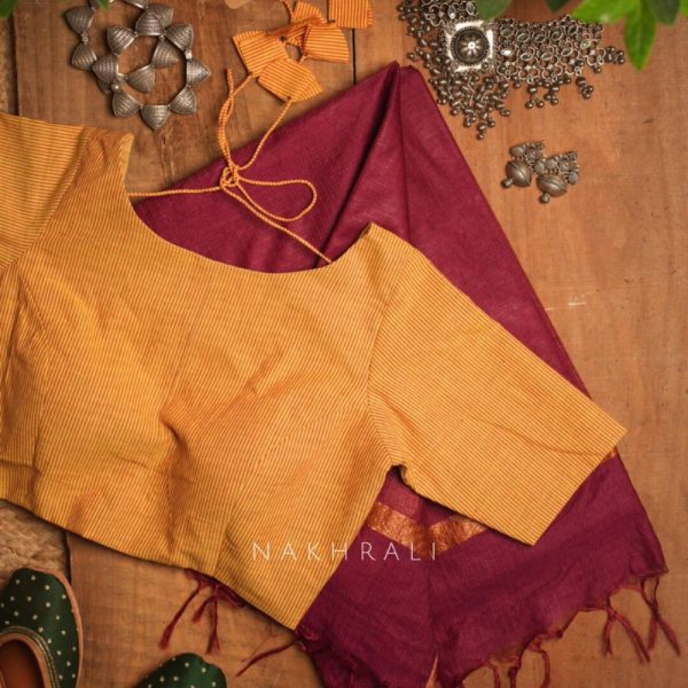 Ragini Yellow Cotton Printed Blouse Collection