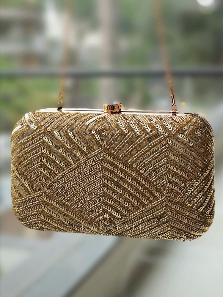 Golden Elegance Clutch