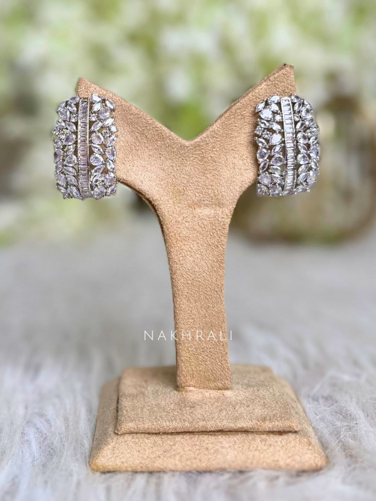 Silver Feather Hoop Earring