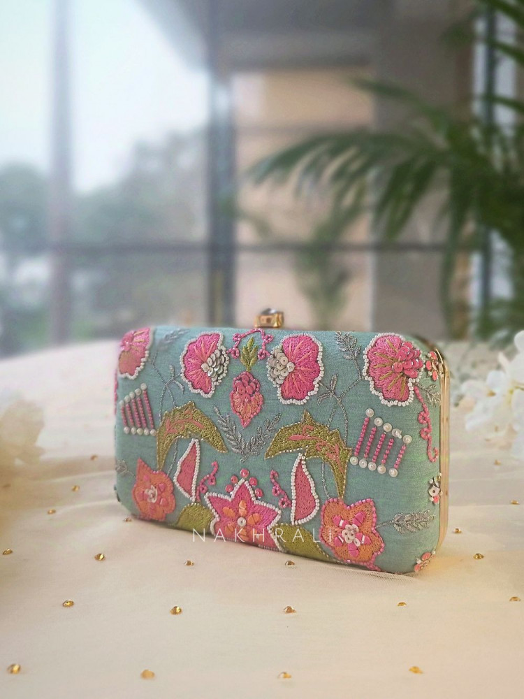Sapphire Flora Clutch