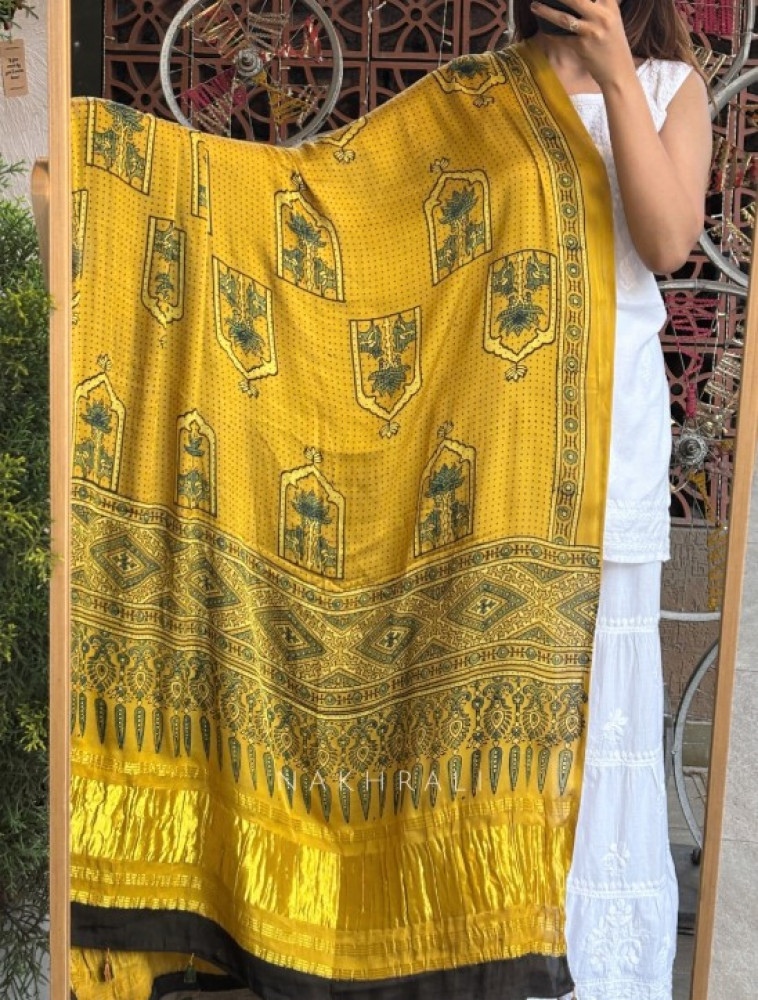 Sirelle Softfall Mustard Modal Silk Dupatta