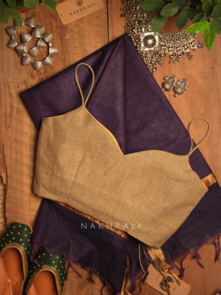 Kaashi Beige Cotton Printed Blouse