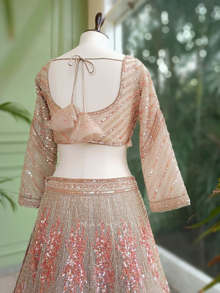 Starlit Multicolor Bridal Lehenga with Sequin Work