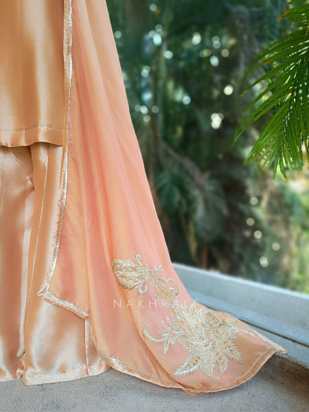 Roselle Blush Zari & Sequin Kurta Palazzo Set