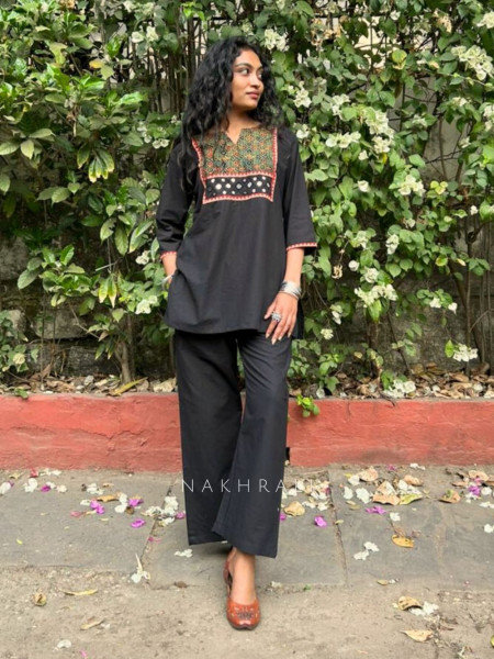 Kriti Black Cotton Co-ord Set