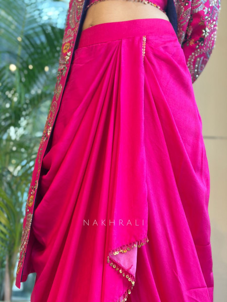 Fuchsia Royale Indo-Western Jacket Set