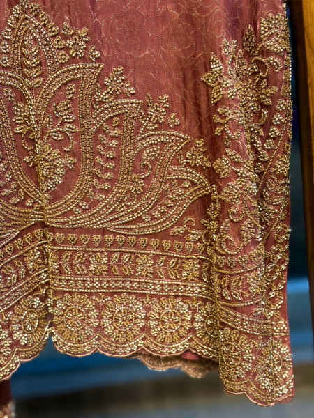 Riyana Peach Suit Set with Cut Dana Embroidery