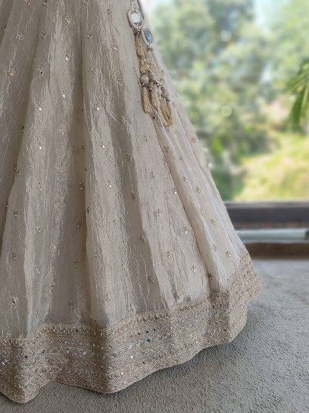 Raah-Chandani Being Lehenga with Detailed Mirror Work