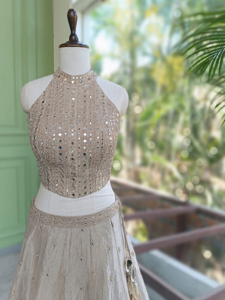 Raah-Chandani Being Lehenga with Detailed Mirror Work