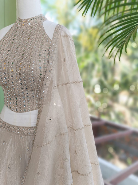 Raah-Chandani Being Lehenga with Detailed Mirror Work