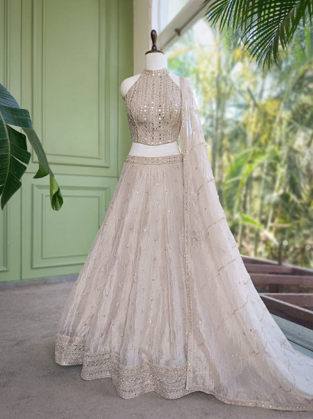 Raah-Chandani Being Lehenga with Detailed Mirror Work