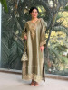 Kyra Green Straight Dress with Mirror Zari Work