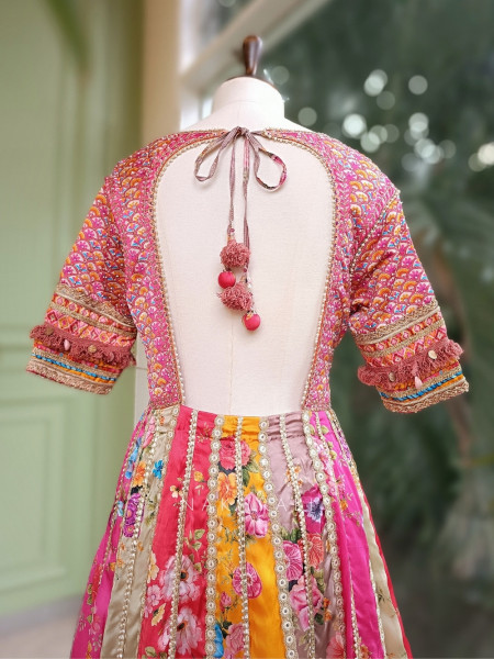 Rang-e-Noor Multicolor Anarkali Dupatta Set with Sequin & Kodi Work