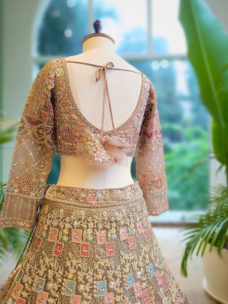 Eternal Hues Brown Bridal Lehenga with Embroidery & Sequin Work
