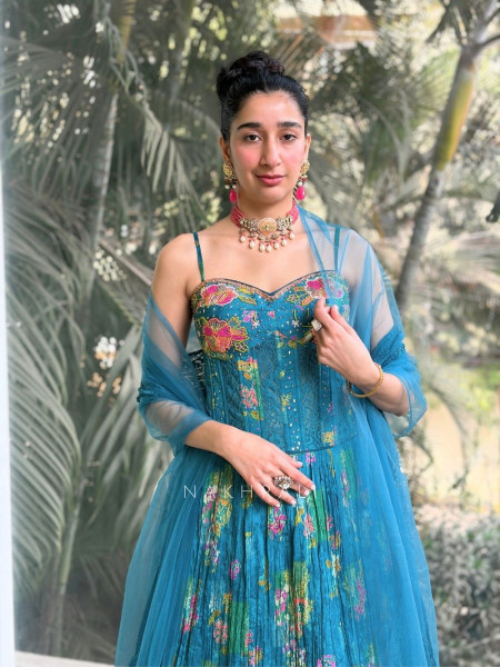 Bluebell Embroidered Corset Lehenga Set